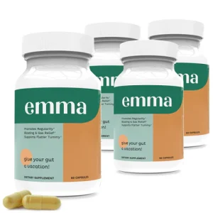 Emma Relief Supplement Pills Konsciens Keto for Gut Bloating (4 Pack-240 Capsules)